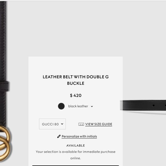 GUCCI LEATHER BELT WITH DOUBLE G BUCKLE - Picture 7 of 7